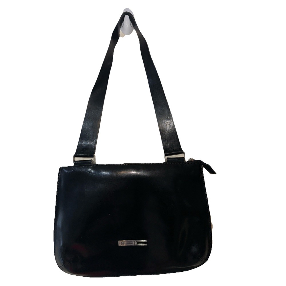 Enrico Coveri Black Leather Italian VTG Shoulder Bag